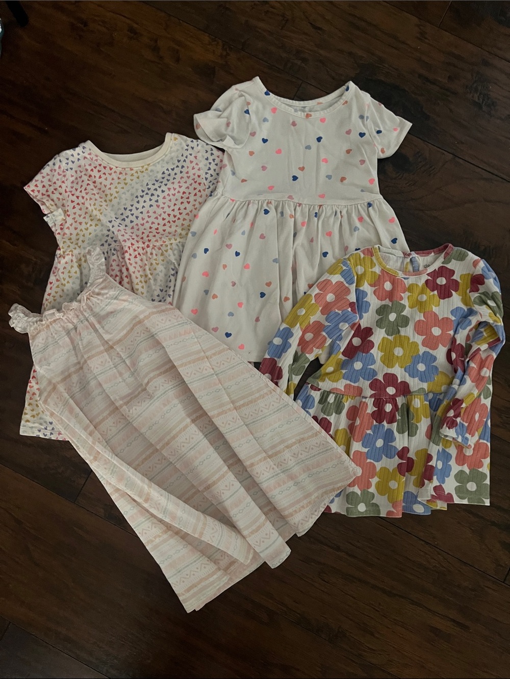 Girls Mixed Dress Lot - Hearts, Florals & Pastel Prints